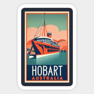 A Vintage Travel Art of Hobart - Australia Sticker